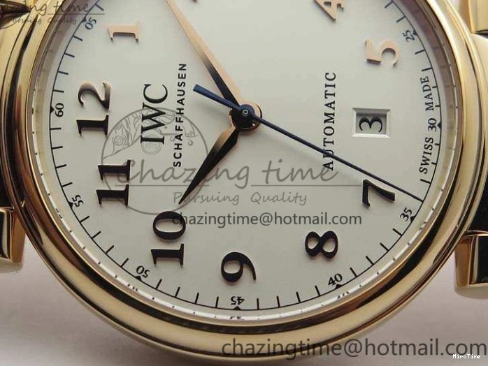 MIROTIME 1221 Neat Da Vinci IW356601 RG MKF 1:1 Best Edition White Dial On Brown Leather Strap A 7230